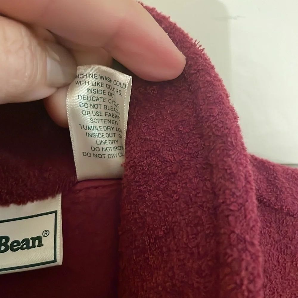 L. L. Bean Rich Burgundy Long Button Down Textured Maxi Sweater Coat Size L